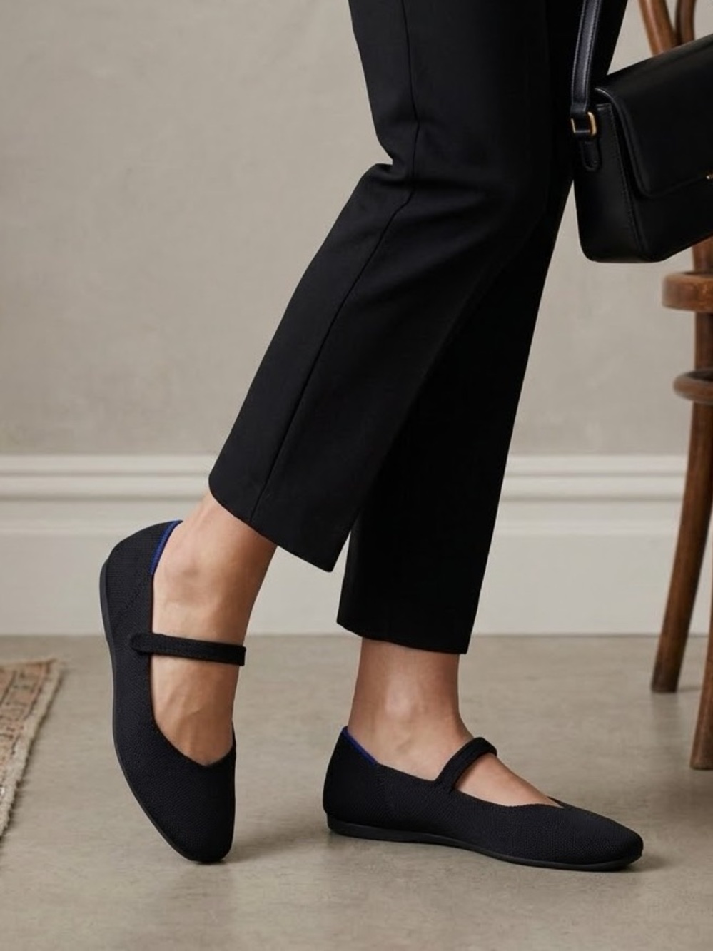 Rothy's The Square Mary Jane in Black